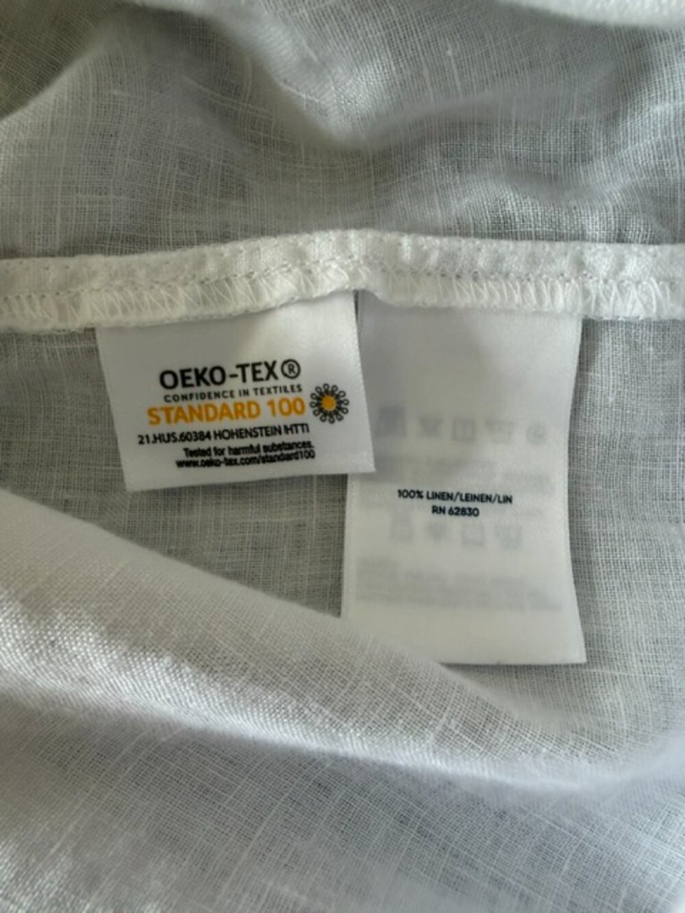 Lands End 100% Linen White Button Down Shirt Size 2X Classic Minimal Lagenlook - Picture 7 of 9